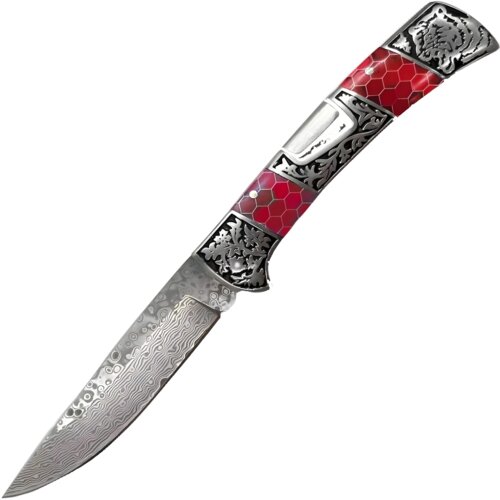 IZMAEL Dama&scaron;čanski zunanji zložljiv nož CO-32805 DB3159 - Rdeča Cene