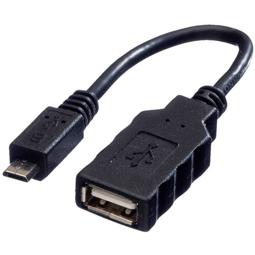 Roline USB kabel USB 2.0 USB-mikro-B vtič\, USB-A vtičnica 0.15 m črna za&scaron;čiten 11.02.8311, (20417126) Cene