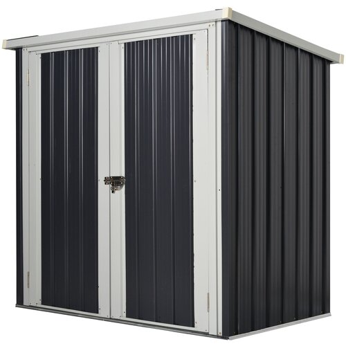 Outsunny jeklena vrtna lopa iz pločevine, lopa z dvojnimi vrati in sistemom zaklepanja, 147x86x134cm, črno-bela, (20753917) Slike