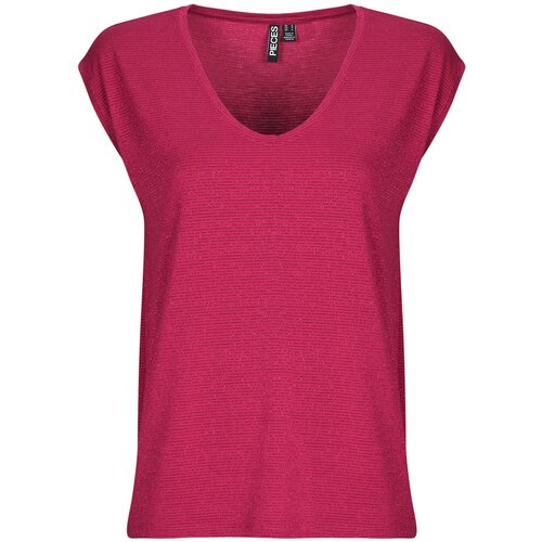 Pieces PCBILLO TEE LUREX STRIPES Ružičasta Slike