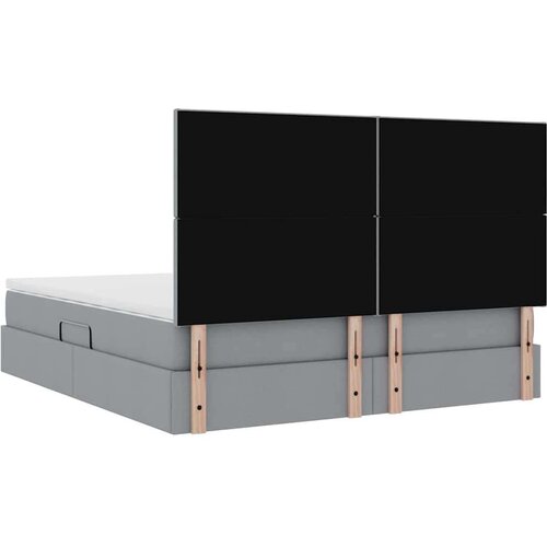  Krevet s od storage Svijetlo siva 160 x 200 cm Lažna koža Slike