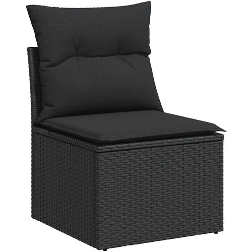 VidaXL 10-dijelni set vrtnih sofa s jastucima crni poliratana bagrem Slike