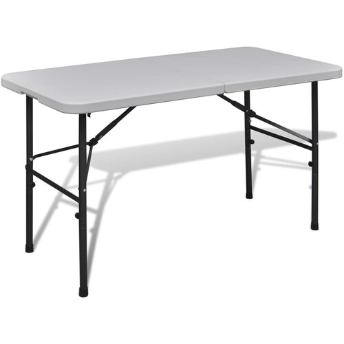 vidaXL Zložljiva vrtna miza 122 cm HDPE bele barve Cene