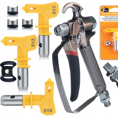 Rosfix TURBOJET TJ1 BRIZGALNA PIŠTOLA + ULTRA SPRAY ŠOBA ZA BARVANJE MODEL 513, 517, 519, (21746481) Cene
