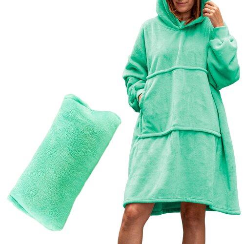 Pulover odeja s kapuco 4v1 &ndash; mint XXL - Froster - Rojstni dan - Najstniki - Božič Cene