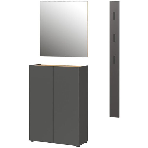 Germania Antracitno sivi set za hodnik u dekoru hrasta 104x200x33 cm Alviano – Cijene