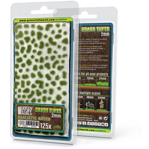 Green Stuff World Static Grass Tufts 2mm Realistic Green | Buseni trave 2mm realistična zelena Slike