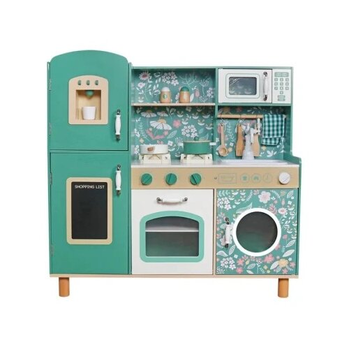 Kinder Home Ginger Home dječja drvena kuhinja u vintage stilu s elektroničkim pločama, svjetlima, zvukovima i funkcionalnim dodacima, 91x31x90 cm Cijene