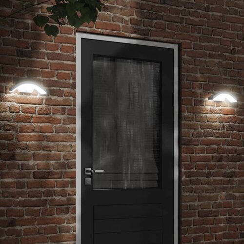 VidaXL Zunanja LED stenske svetilke 2 kosa bela tlačno lit aluminij Slike