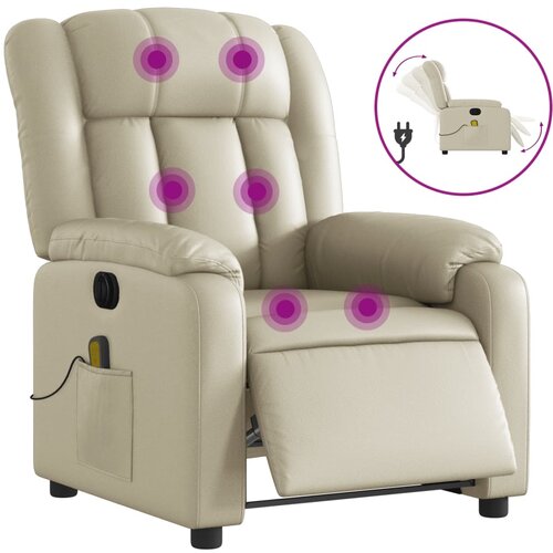 Maison Chic Električni masažni naslanjač - Relax naslanjač krem umetno usnje, (22134441) Cene