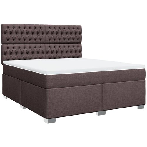 VidaXL Box spring postelja z vzmetnico temno rjava 180x200 cm blago, (21304467) Slike