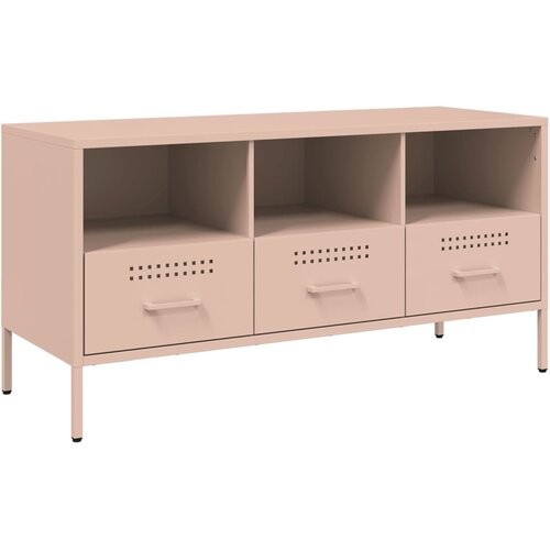 Maison Chic TV omarica - TV enota - Televizijska omarica roza 100,5x39x50,5 cm jeklo, (21699327) Slike