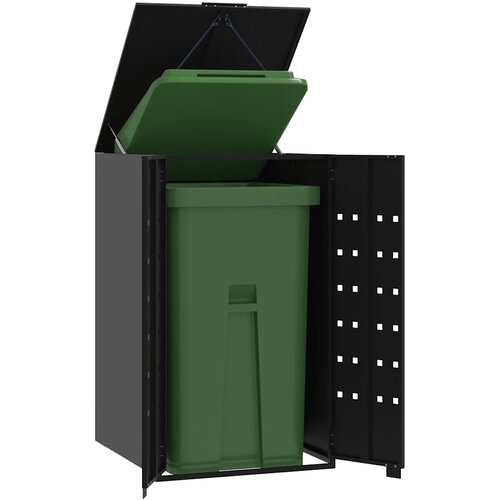  Spremi&scaron;te za jednu kantu za otpad crno 69 x 79 x 117 cm čelično Cijene