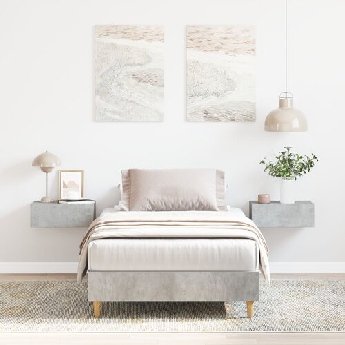vidaXL Posteljni okvir Betonsko siva Les 93 x 203 x 25 cm Cene
