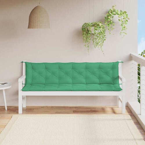  Jastuk za vrtnu klupu zeleni 200x(50+50)x7 cm od tkanine Oxford Slike
