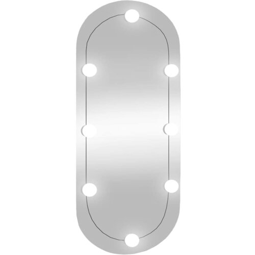 vidaXL Stensko ogledalo z LED lučkami 35x80 cm stekleno ovalno, (20919520) Cene