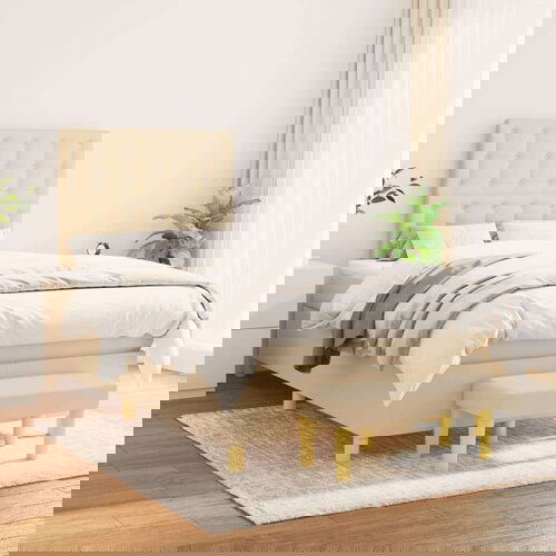  Krevet s oprugama i madracem krem 120 x 200 cm od tkanine Cijene