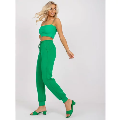 Fashion Hunters Julia high-waisted green sweatpants