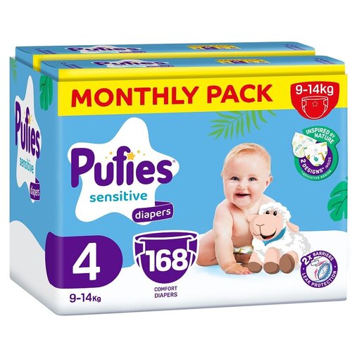 Pufies pelene veličina 4 (9-14kg) mesečni box, 168kom Cene