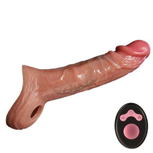 SuperLove Vibrating Realistic Penis Sleeve with Remote Skin Cene