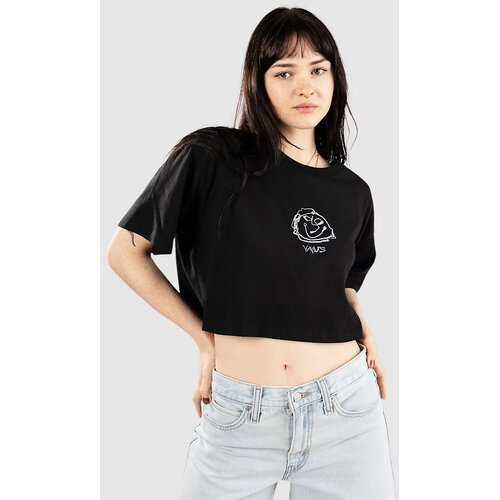 Vans Grinning Face Relax Crop T-shirt black Cene