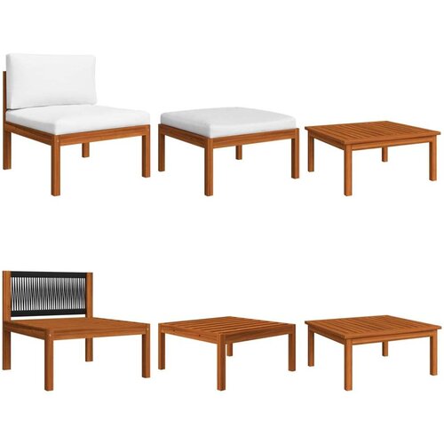  3-dijelna vrtna garnitura s jastucima masivno bagremovo drvo Cijene