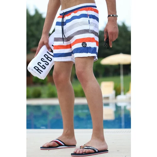 Madmext Swim Shorts - Red - Color block