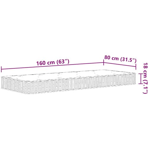  Madrac s oprugama za djecu srednji 80 x 160 cm Slike