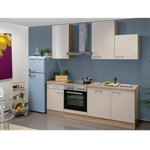Flex-Well Palma Kuhinjski komplet (&amp;Scaron;irina: 220 cm, S električnim uređajima, Ka&amp;scaron;mir sjajni) Slike