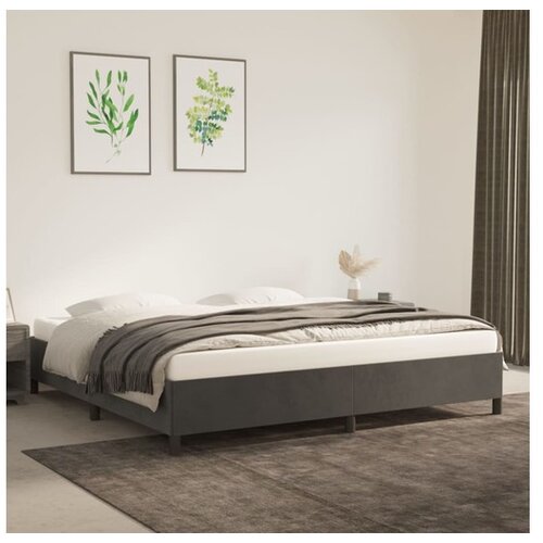  Posteljni okvir temno siv 200x200 cm žamet Cene