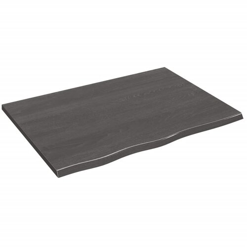 VidaXL Stenska polica temno siva 80x60x2 cm obdelana trdna hrastovina Slike