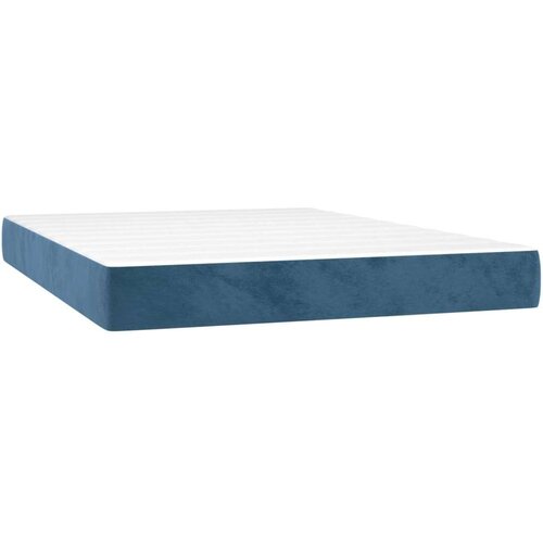 vidaXL Krevet box spring s madracem LED tamnoplavi 140x190 cm baršun Cene