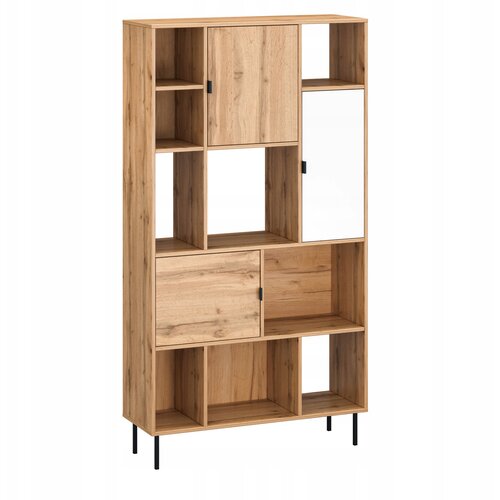 AKORD Sodobna bela knjižna omara Wotan na kovinskih nogah, (21968225) Slike