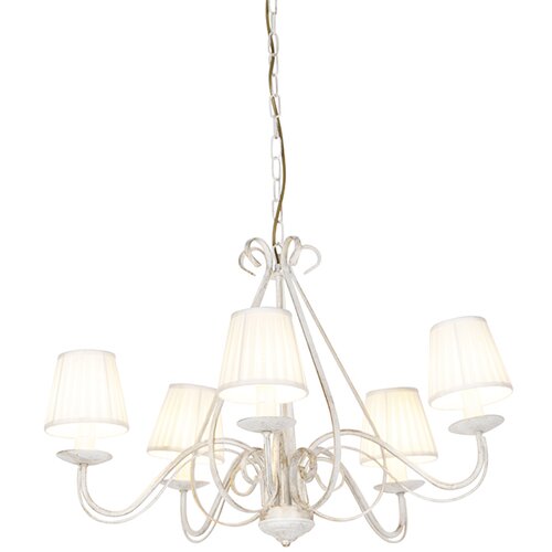 QAZQA Lestenec bel naguban krem pokrov 5-light - Giuseppe Cene