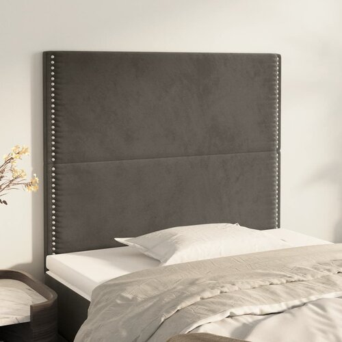 VidaXL Uzglavlje 2 kom tamnosivi 100x5x78/88 cm bar&amp;scaron;unasti Slike