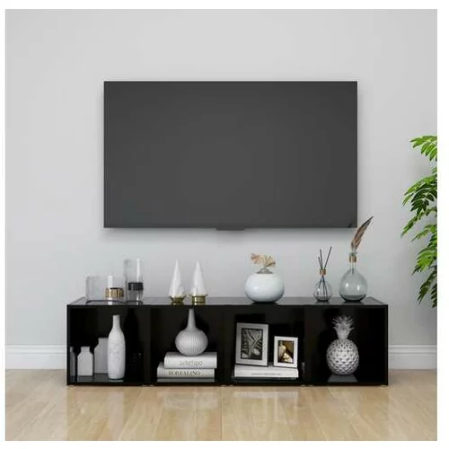  TV omarice 4 kosi črne 37x35x37 cm iverna plošča