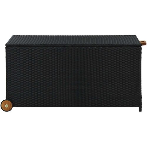 VidaXL Vrtna kutija za pohranu crna 120 x 65 x 61 cm od poliratana Slike