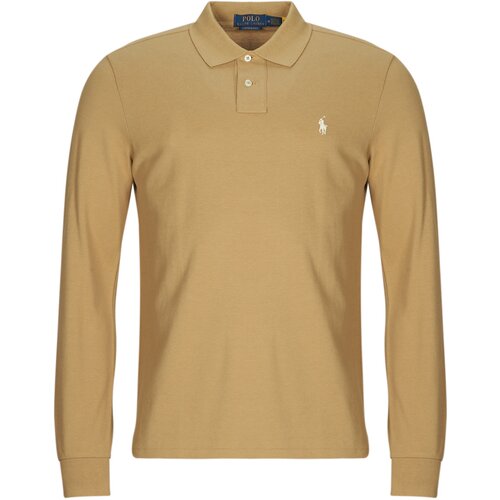 Polo Ralph Lauren Polo majice dolgi rokavi POLO COUPE DROITE EN COTON BASIC MESH Bež Cene