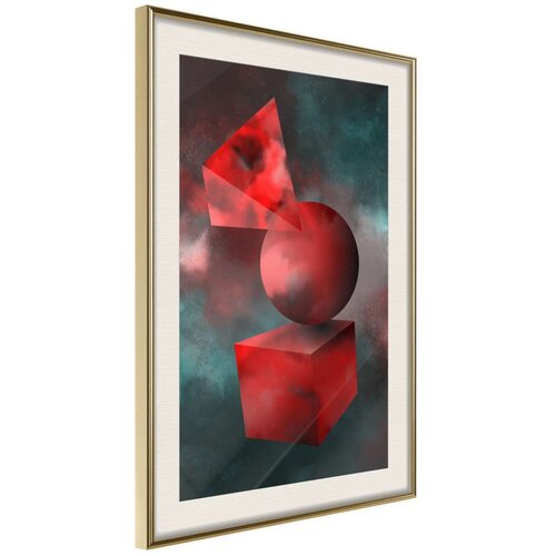  Poster - Red Solid Figures 20x30 Slike