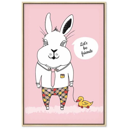  Slika - Rabbit\&amp;#039;s Friend (1 Part) Vertical 80x120 U prirodnom drvenom okviru Slike