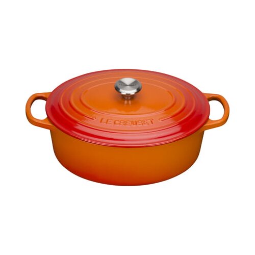 Le Creuset Lonec Signature oval 27 cm - Opečno rdeča Slike