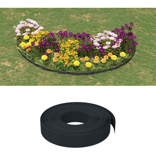  Ograda za vrt 25 m 10 cm PE Crna Cene