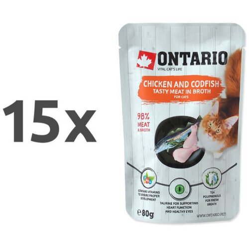 Ontario Cat - pi&scaron;čanec in polenovke v juhi - 80 g 15 x 80 g Cene