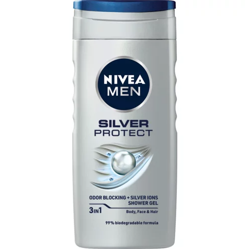 Nivea men silver protect gel za tuširanje za tijelo, lice i kosu 250 ml za muškarce