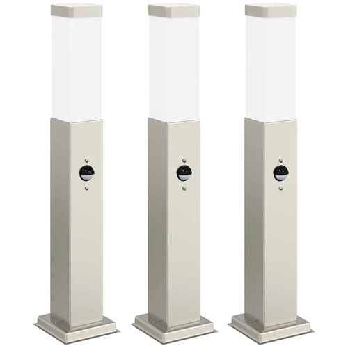 vidaXL Stebričke s senzorjem 3 kosi 50 cm nerjaveče jeklo IP44, (5000296968) Cene