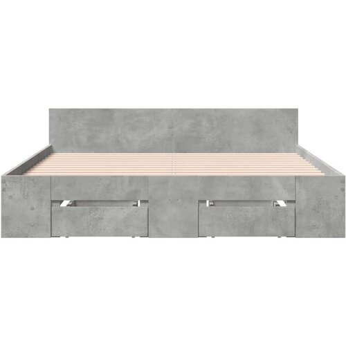 vidaXL Okvir kreveta s ladicama siva boja betona 120x200 cm drveni Cijene