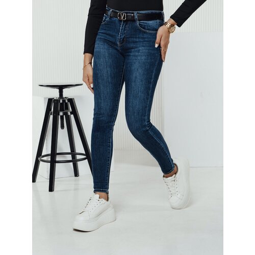 DStreet Spodnie damskie jeansowe skinny DIVETTI granatowe Slike