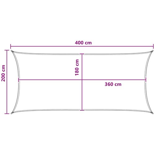  Jedrilica za sunčevu sjenu Žuta i bijela 2 x 4 m HDPE Slike