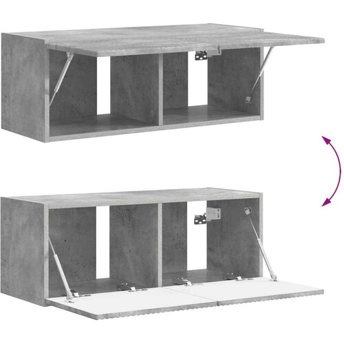  Set TV komoda Zidne 3 pcs Betonski sivi Konstruirano drvo Slike
