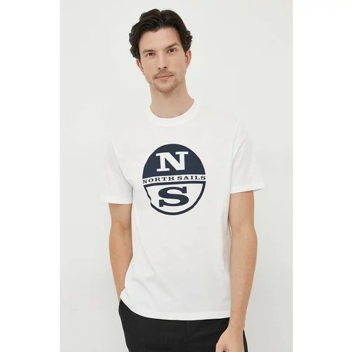 North Sails Pamučna majica boja: bijela, s tiskom
